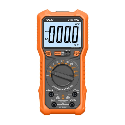 VC732A NCV T-RMS Duty-cycle Diode hFE tests digital multimeter with data-hold, backlight, torch functions