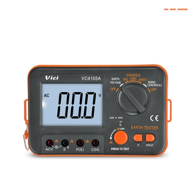 VC4105A 接地电阻测试仪，三线接地电阻测量，二线简单电阻测量，接地电压测量。