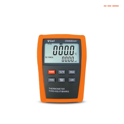 DM6804A+ 双显示智能双通道温度测量，支持八种分度的热电偶，显示T1、T2、T1-T2，数据记录功能
