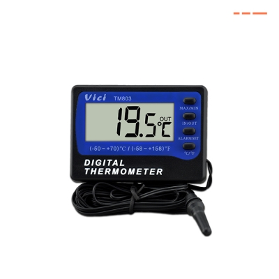 TM803 冰箱温度计，高低报警设置，最大值、最小值测量，摄氏和华氏温度，吸附磁铁。