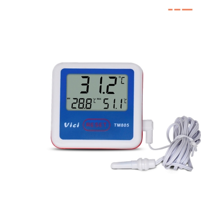 TM805 冰箱温度计，可拆卸外置传感器，最大值、最小值测量，摄氏和华氏温度。