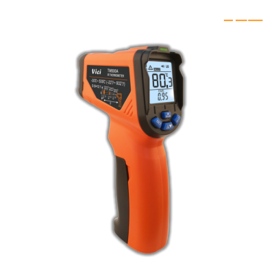 TM500A Max 500℃ Infrared thermometer, 12:1 D:S, Adjustable 0.1 to 1.0 emissivity, High/Low temperature alarm function, Max/Min/Average/Difference.